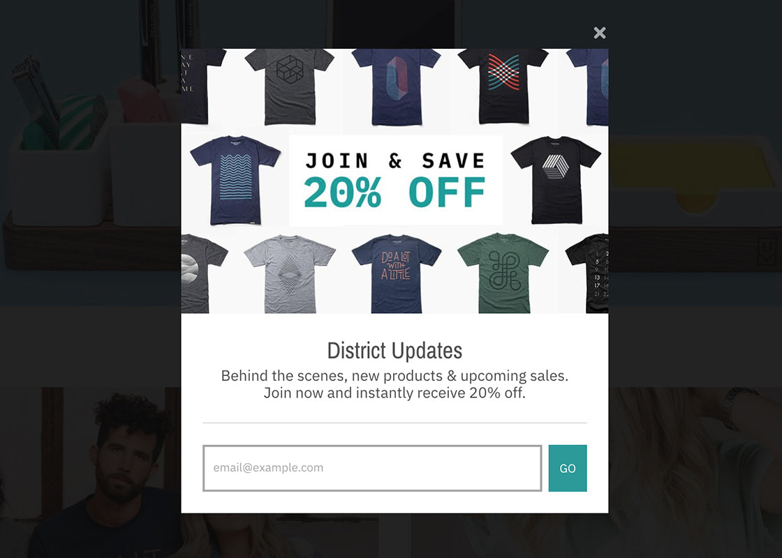 District popup newsletter